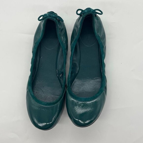 Cole Haan Maria Sharapova Bacara Ballet Flat Dark Teal Patent 8.5 B GUC - Picture 1 of 6